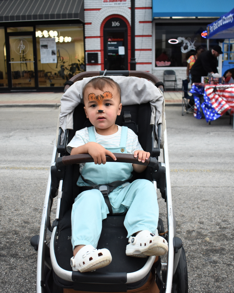 little boy with facepaint