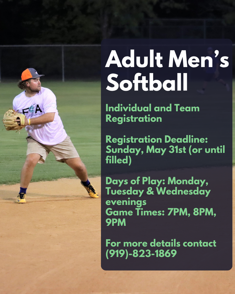 Flyer for adult men's softball.