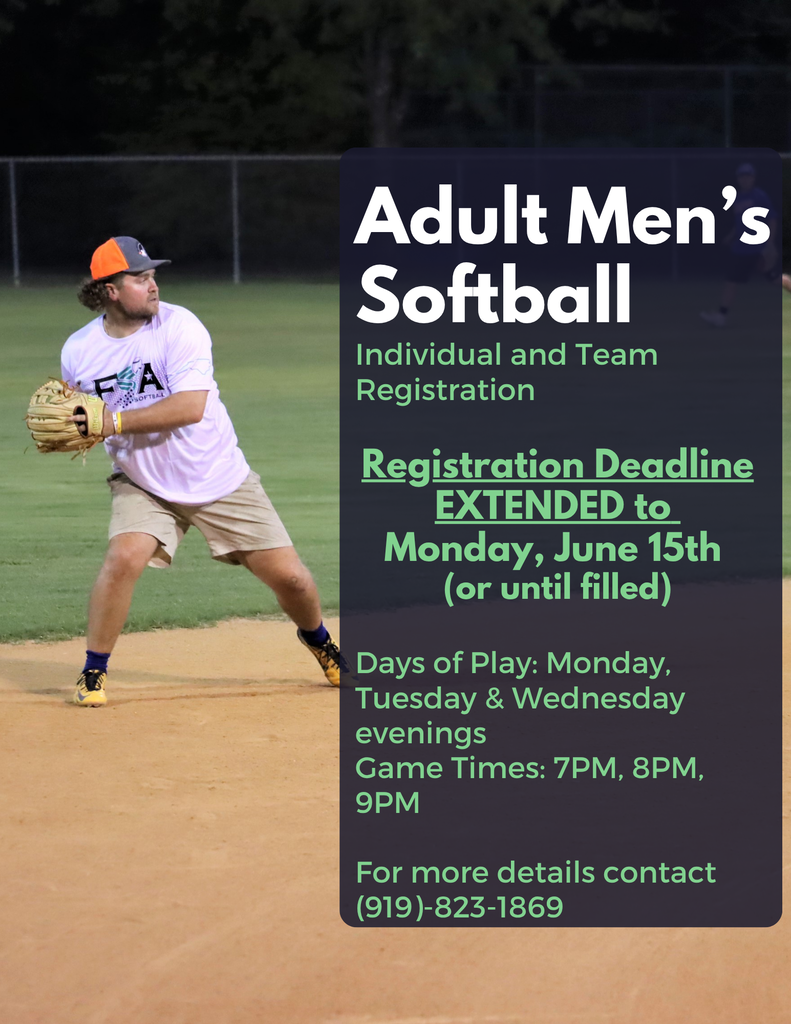 mens softball registration extended until June 15th