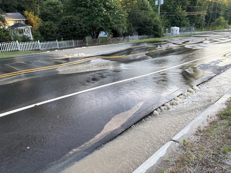 water in road