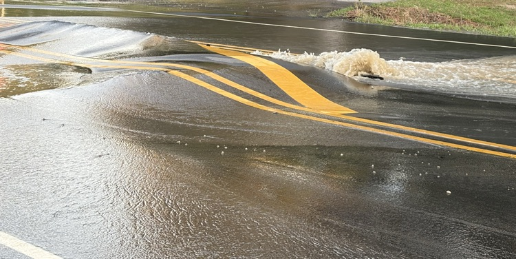 water in road
