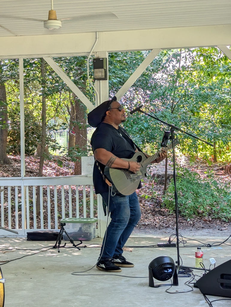 Musician performing.