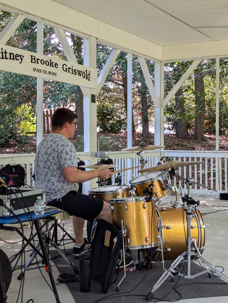Drummer performing