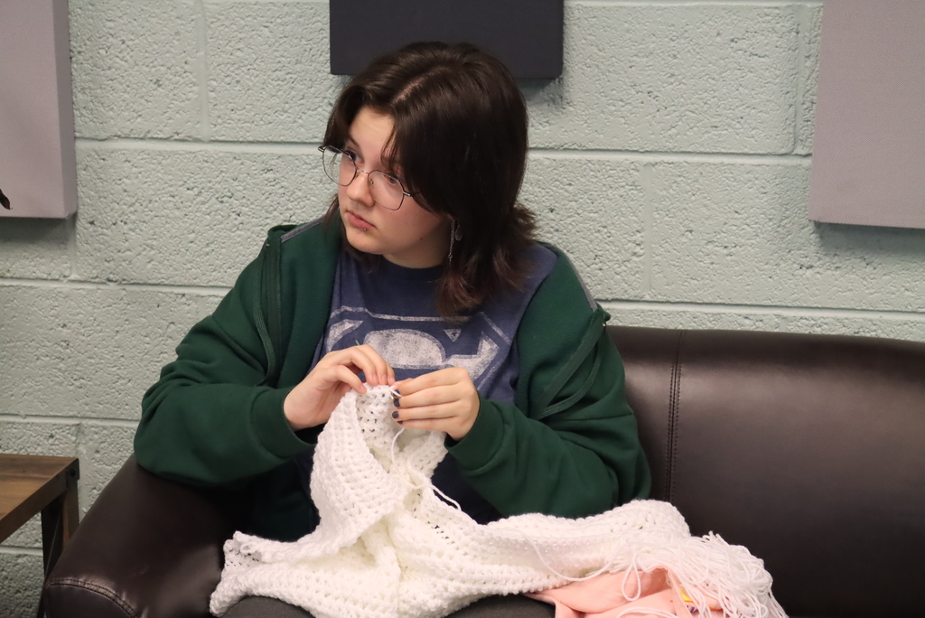 Girl knitting