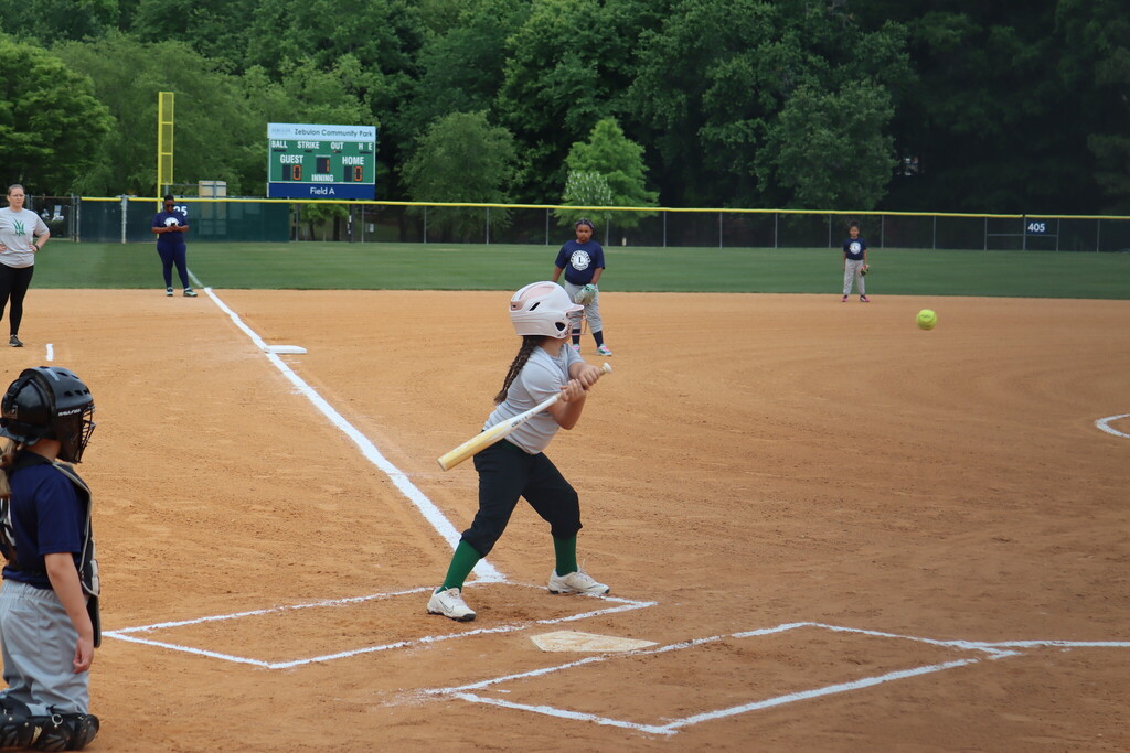 A batter in a softball game