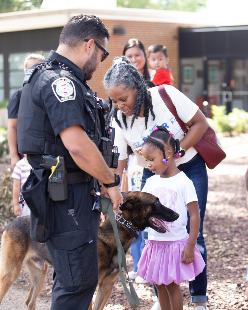 officer dog and child