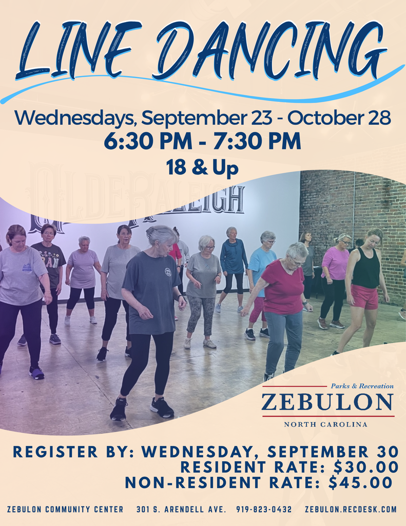Evening Line Dance Class Sept. 23-October 28