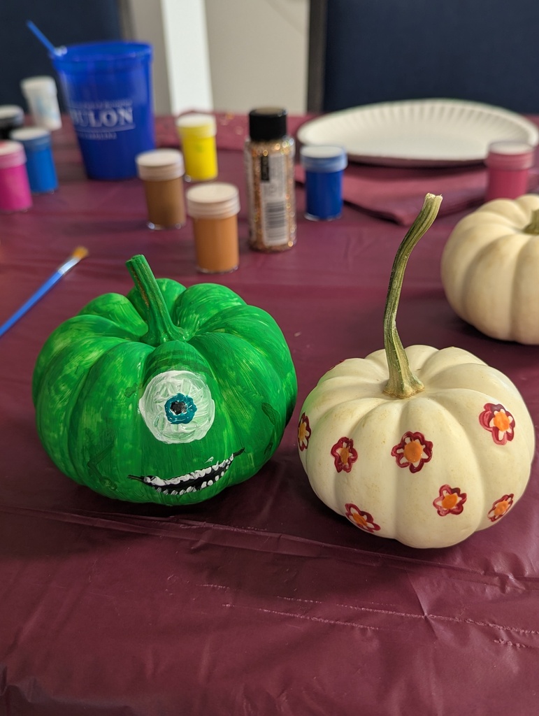 Painted pumpkins.