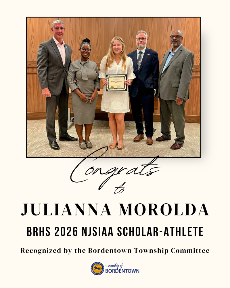 Bordentown Township Committee Honors BRHS Julianna Morolda