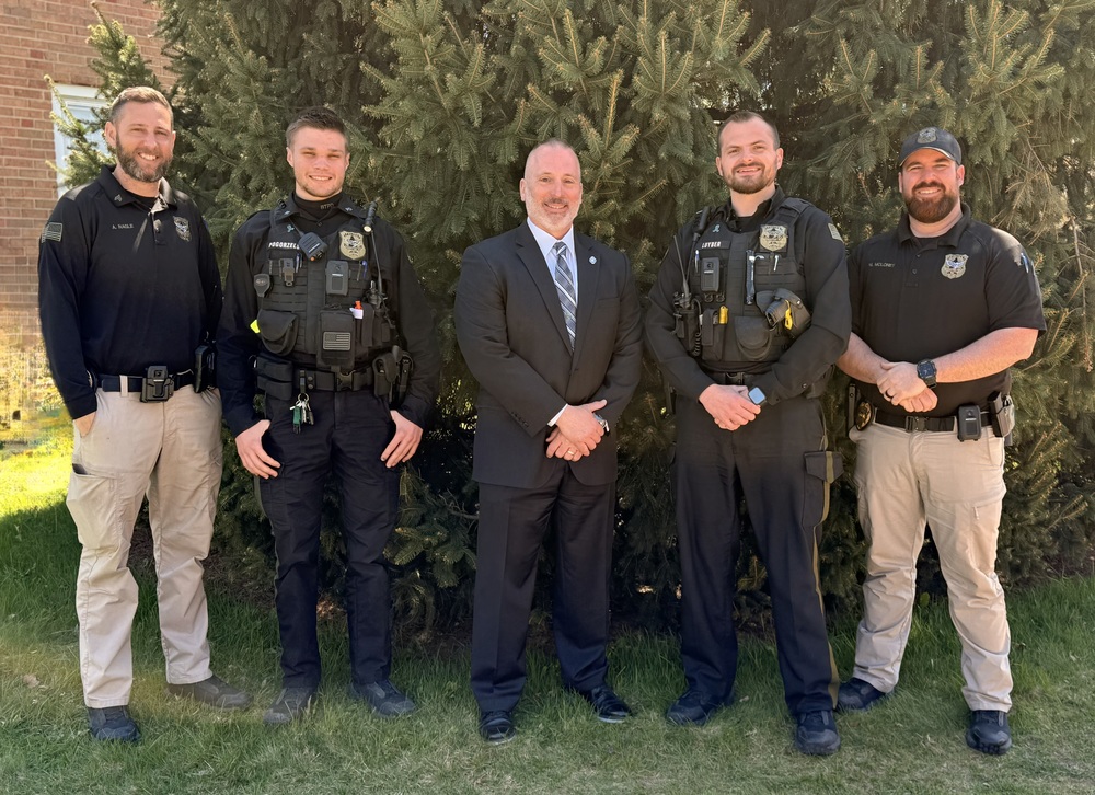 Director of Police Frank Lombardo with officers of the Bordentown Township Police Department 