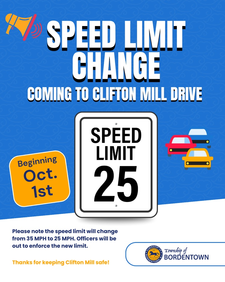 Speed Limit Change for Clifton Mill Drive