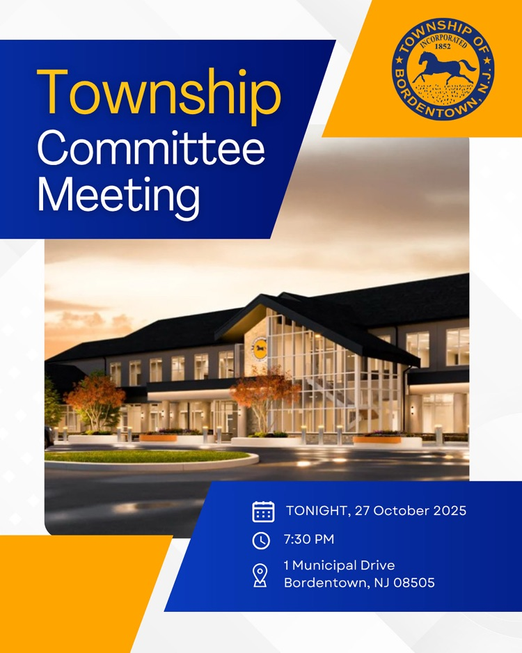 Township Committee Meeting TONIGHT 10/27