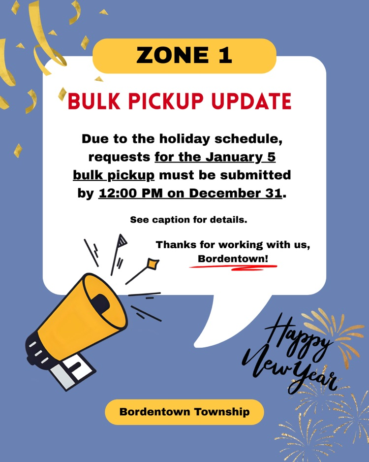 Zone 1 Bulk Pickup Update