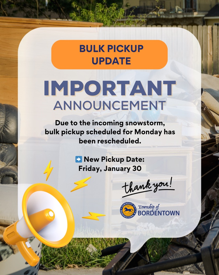 Bulk Pickup Update: New pickup date - Friday, 1/30