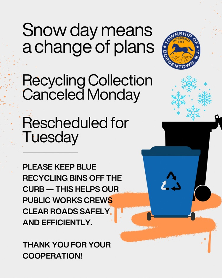 Recycling Canceled for Monday; Rescheduled for Tuesday
