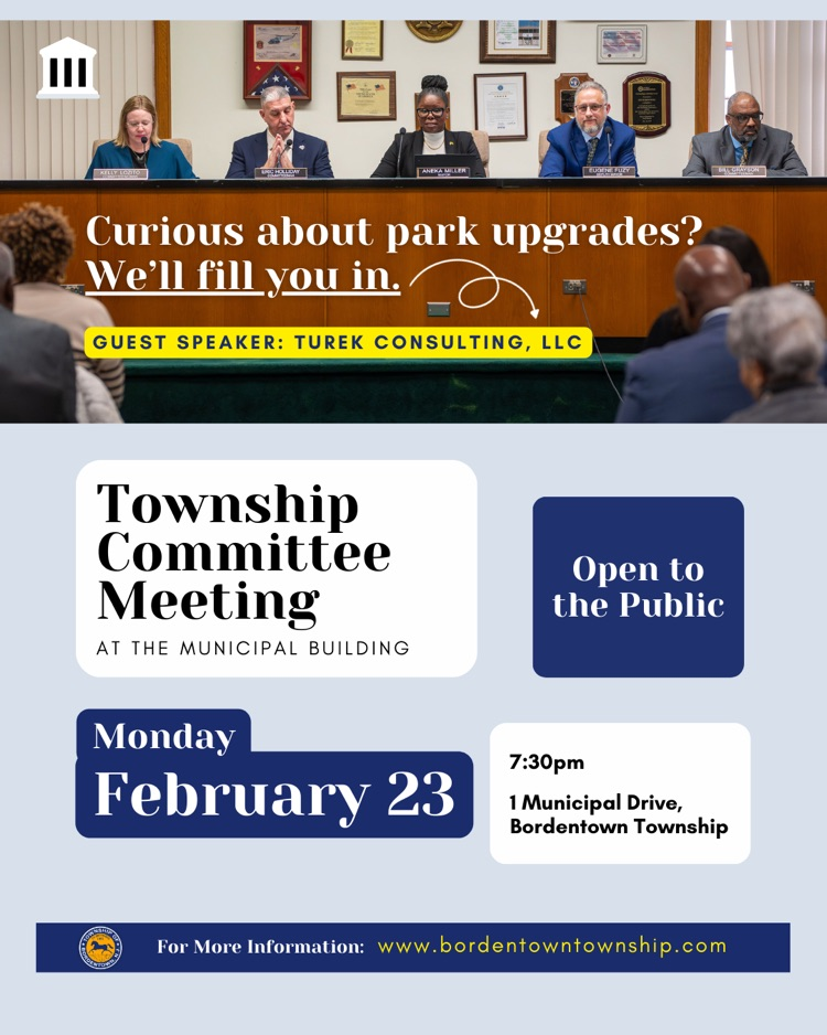 Township Committee Meeting on 2/23 at 7:30pm
