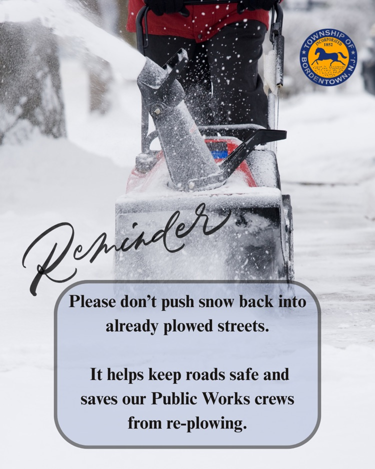 Reminder: Please don’t push snow back into already plowed streets