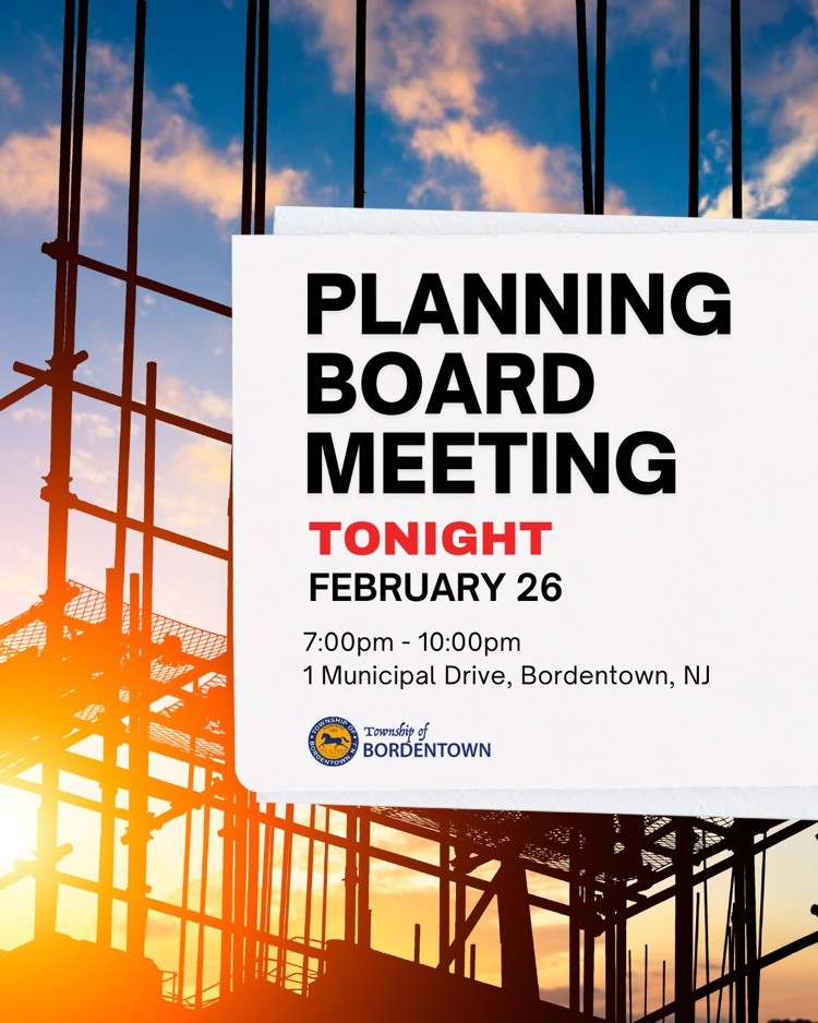 Planning Board Meeting is Tonight, 2/26 at 7:00pm
