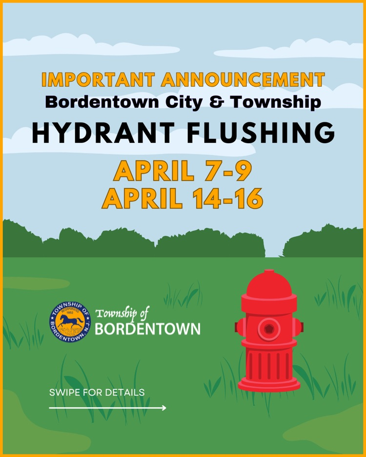 Hydrant Flushing begins on 4/7 - 4/9 in Township