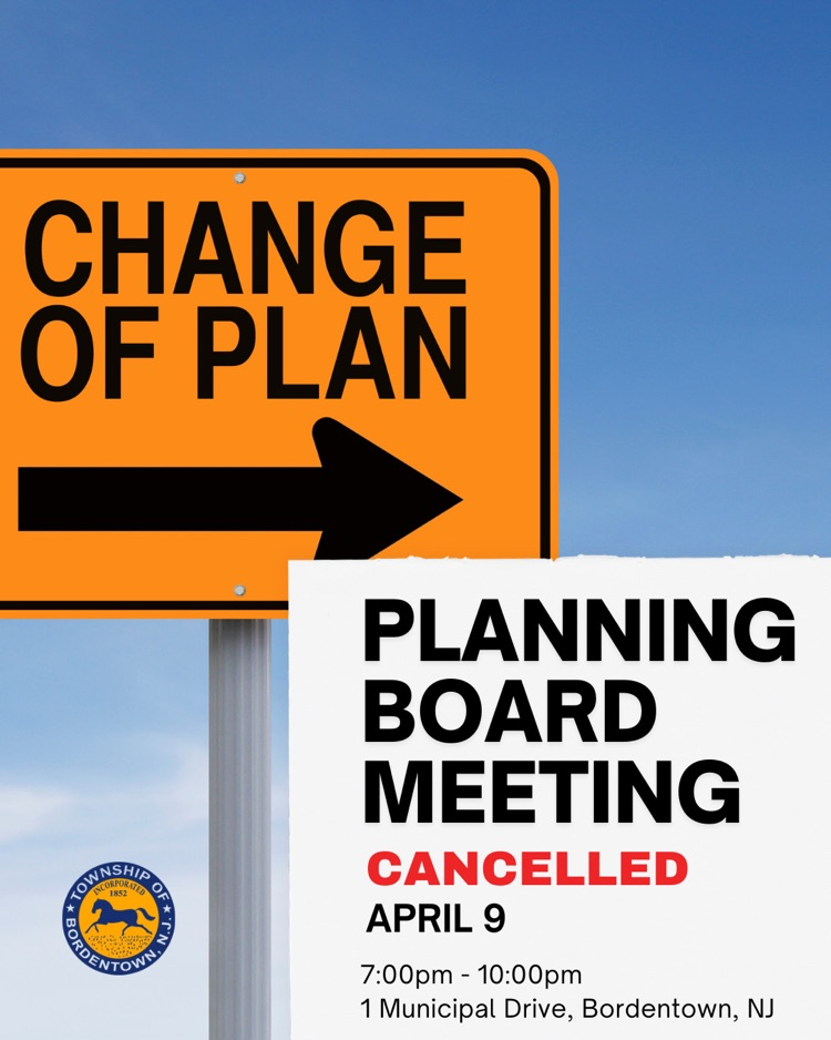 Planning Board Meeting Cancelled on 4/9