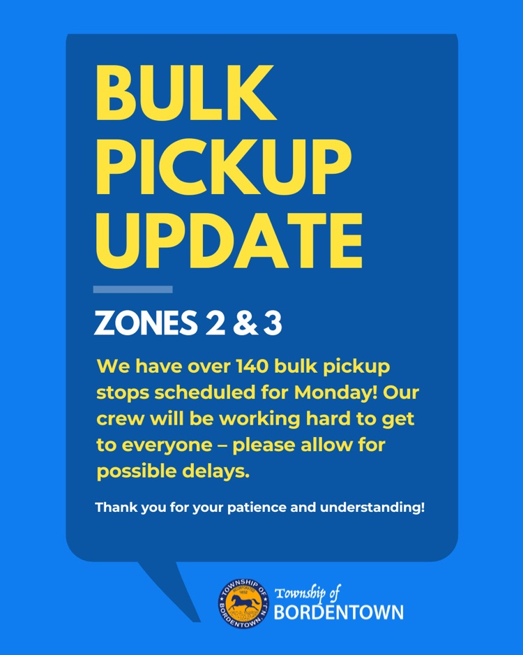 Bulk Pickup Update for Monday, 4/13