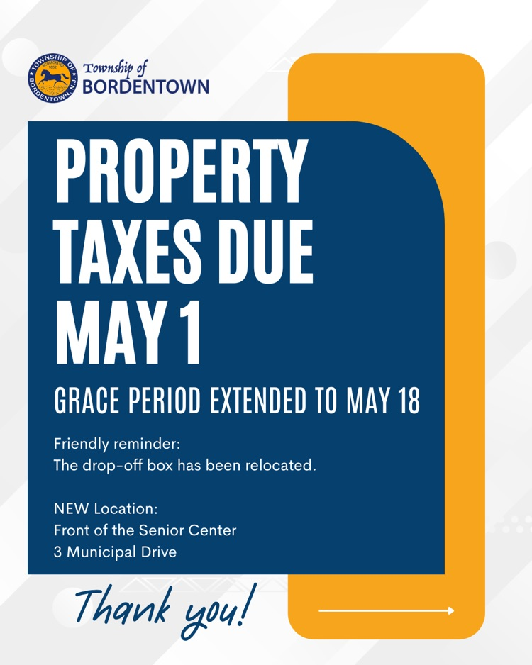 Property Taxes Due May 1 - Grace period extended to May 18