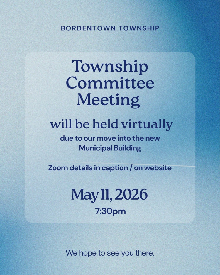 Join us tonight at our VIRTUAL Township Committee Meeting at 7:30pm