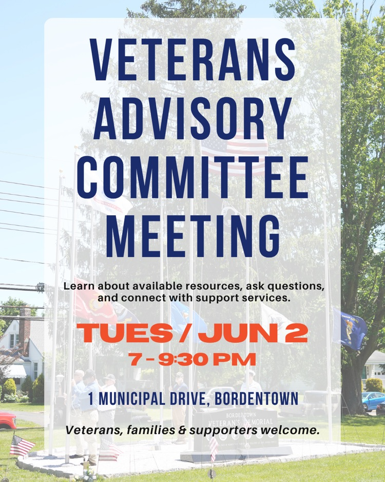 Veterans Advisory Meeting is TONIGHT 6/2, at 7:00pm