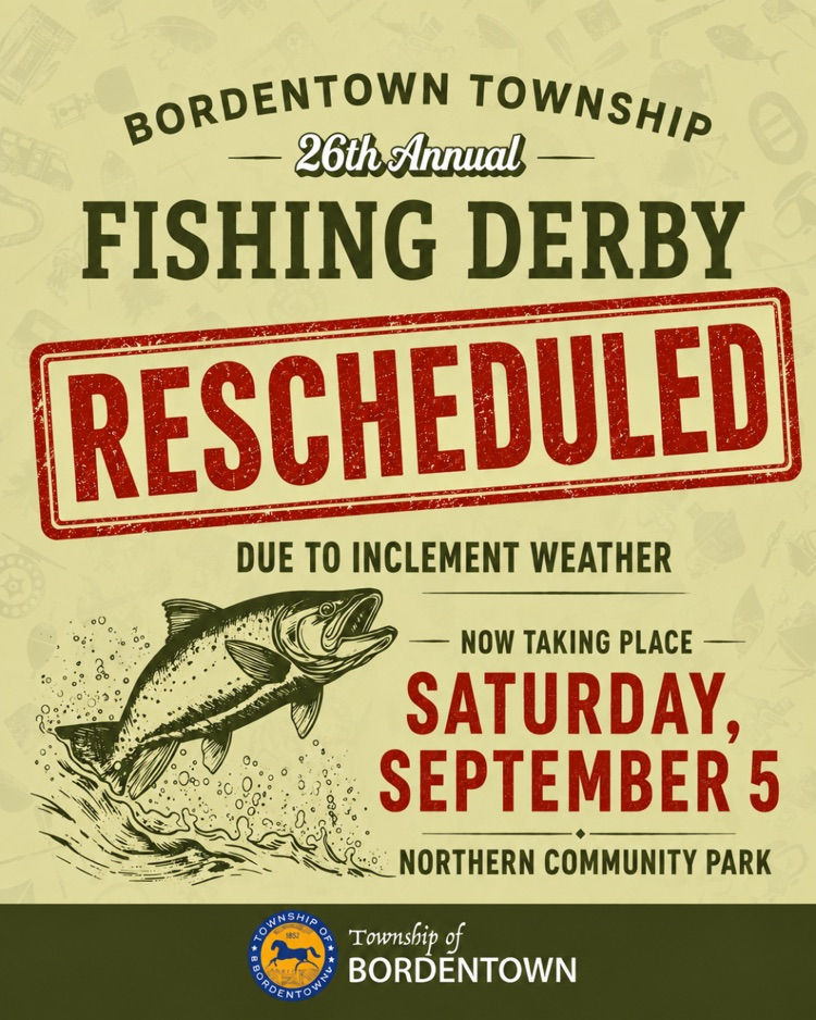 Fishing Derby is Rescheduled to 9/5 due to inclement weather