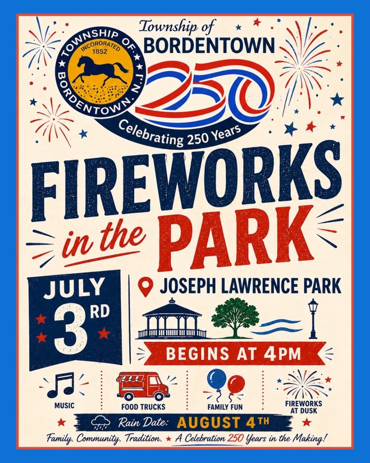 Fireworks in the Park is on July 3rd at Joseph Lawrence Park