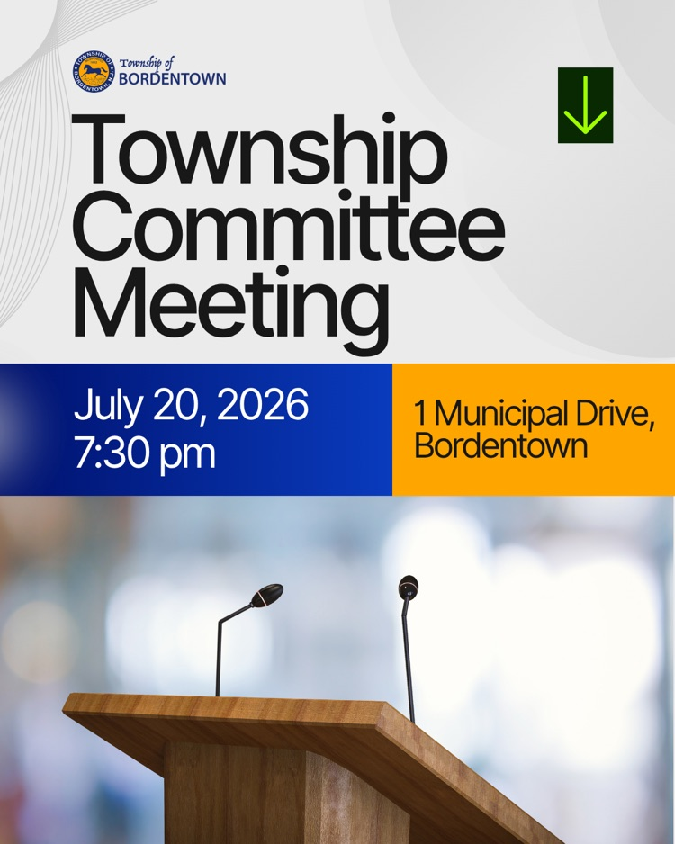 Township Committee Meeting is tonight, July 20 at 7:30