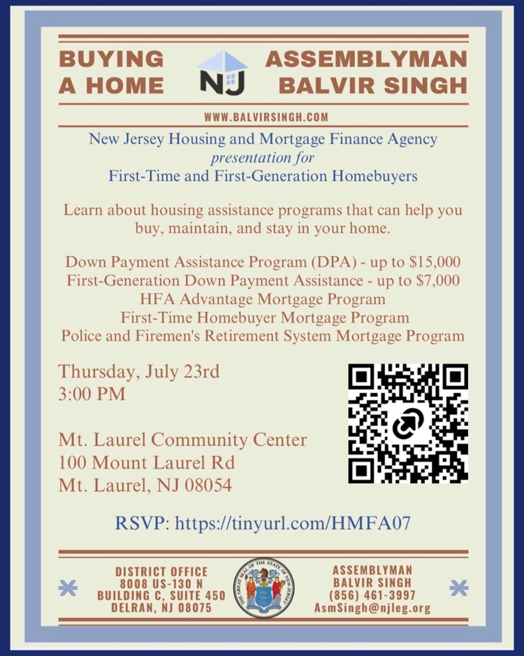 New Jersey Housing Presentation on Thursday, 7/23