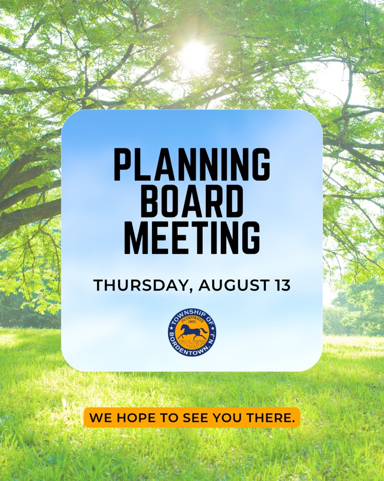 Planning Board Meeting is tonight at 7:00pm at 1 Municipal Drive
