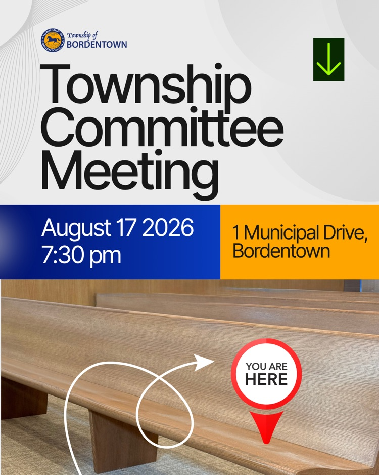 Township Committee Meeting is Tonight, 8/17 at 7:30pm