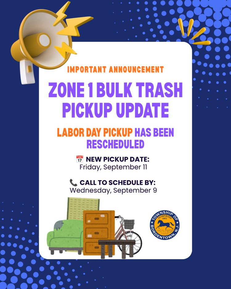 Zone 1 Bulk Pickup Holiday Schedule Update