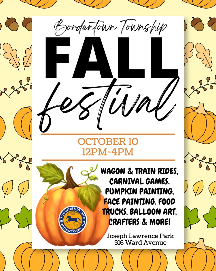 Bordentown Township Fall Festival on October 10th