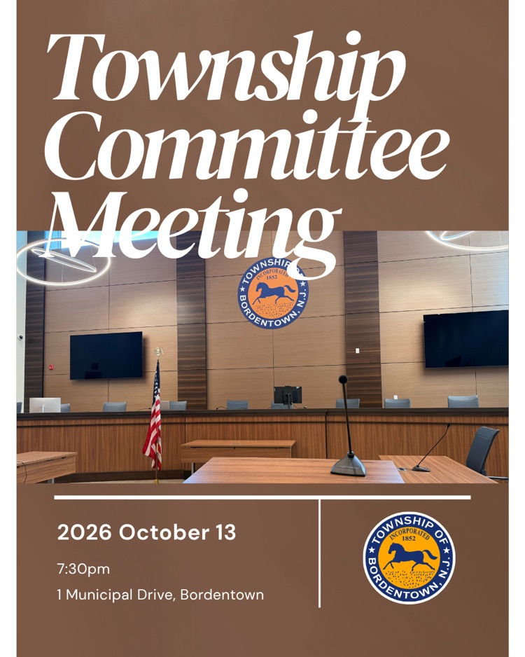 Township Committee Meeting is TONIGHT, 10/13