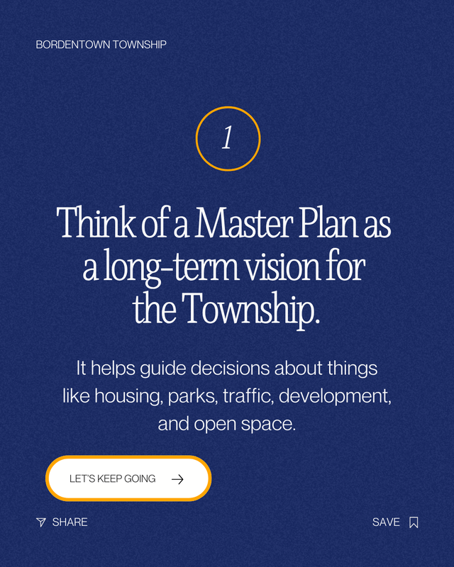 Think of a Master Plan as a long-term vision for the Township