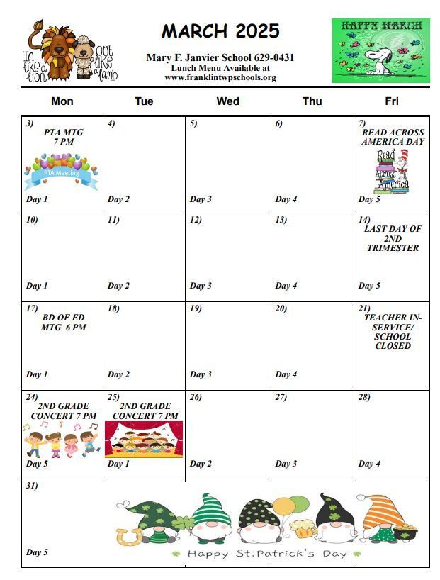 March Calendar