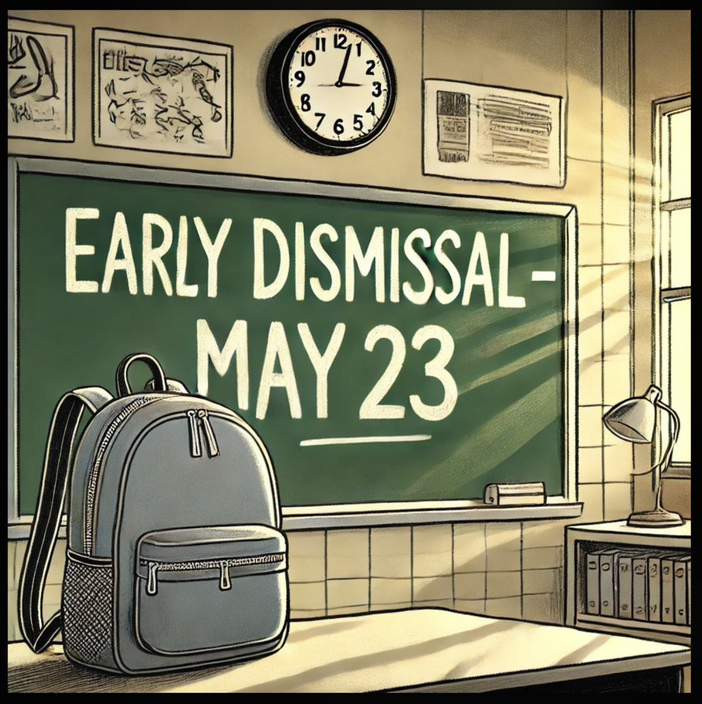 Snow Make-up Day, May 23, 2025...Early Dismissal For Students