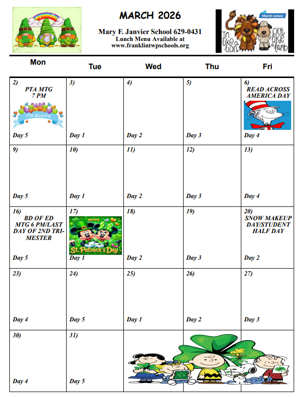 March Calendar