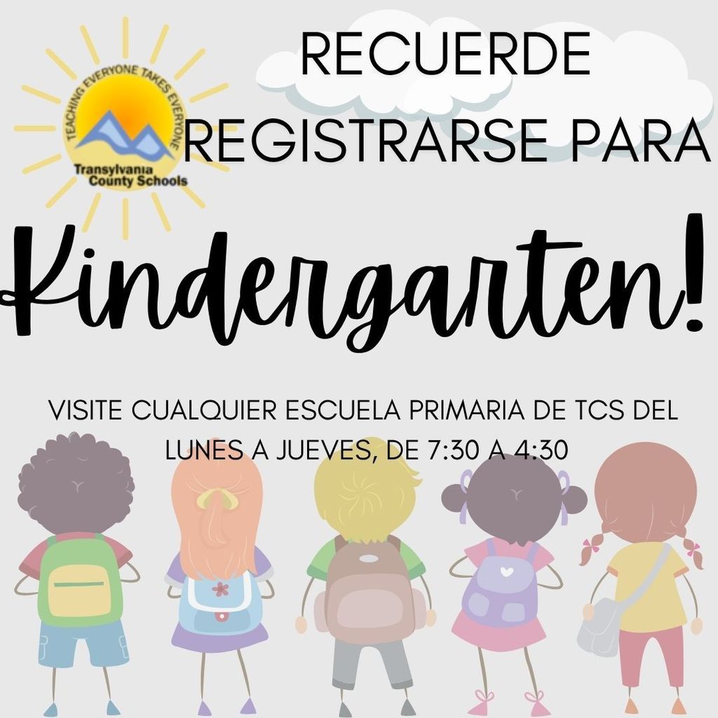 reminder to register for kindergarten spanish flyer