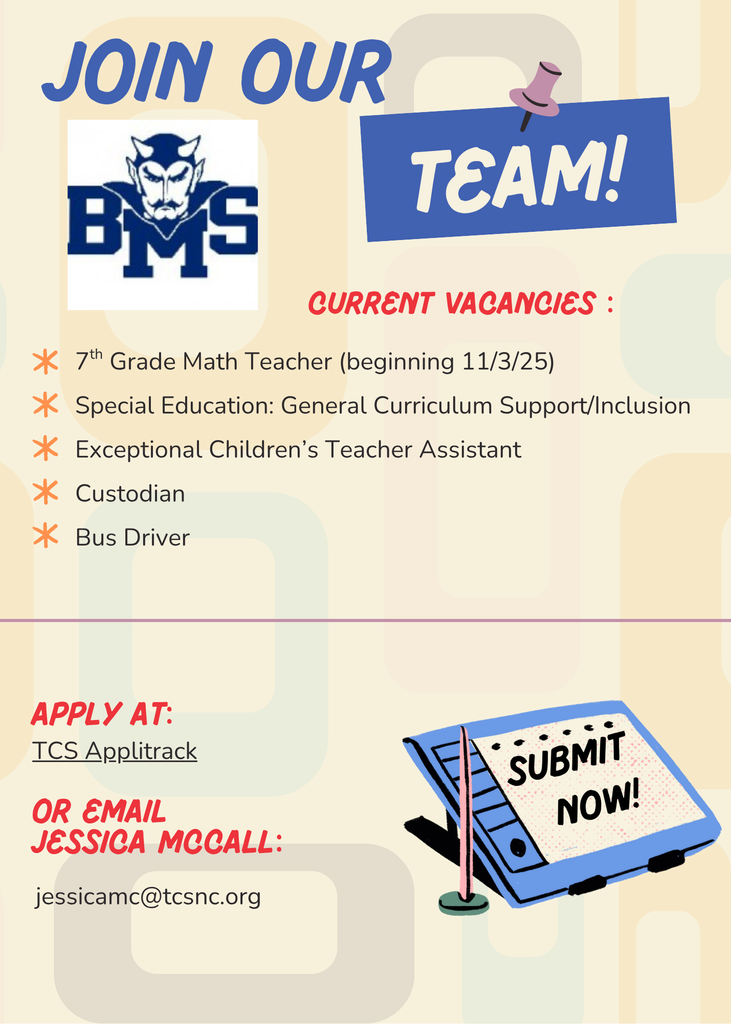 Brevard Middle School is hiring!