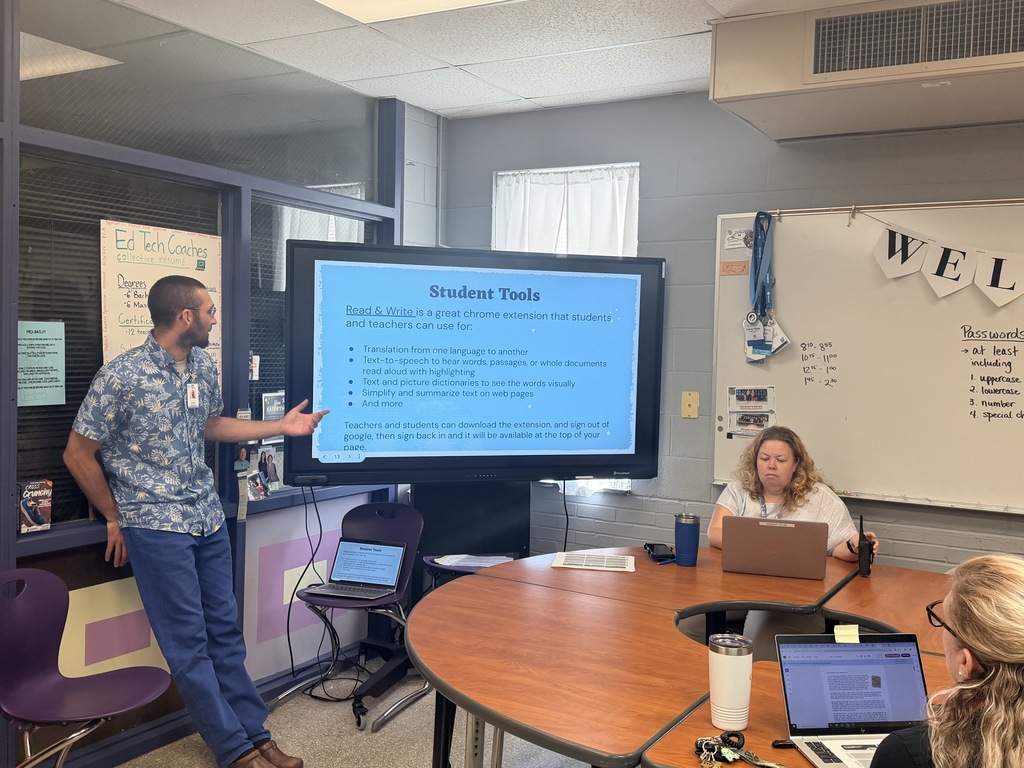 Mr. Colegrove explaining student tools