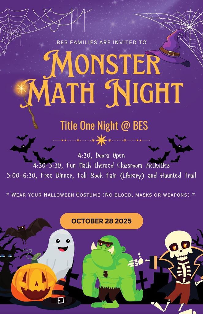 Monster Math Night Flyer