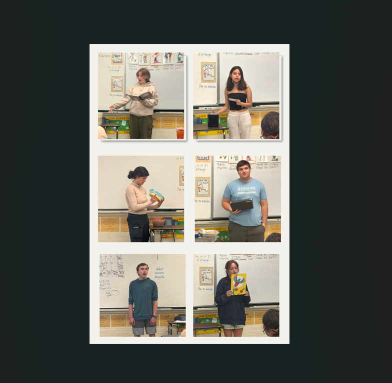 collage of students presenting 