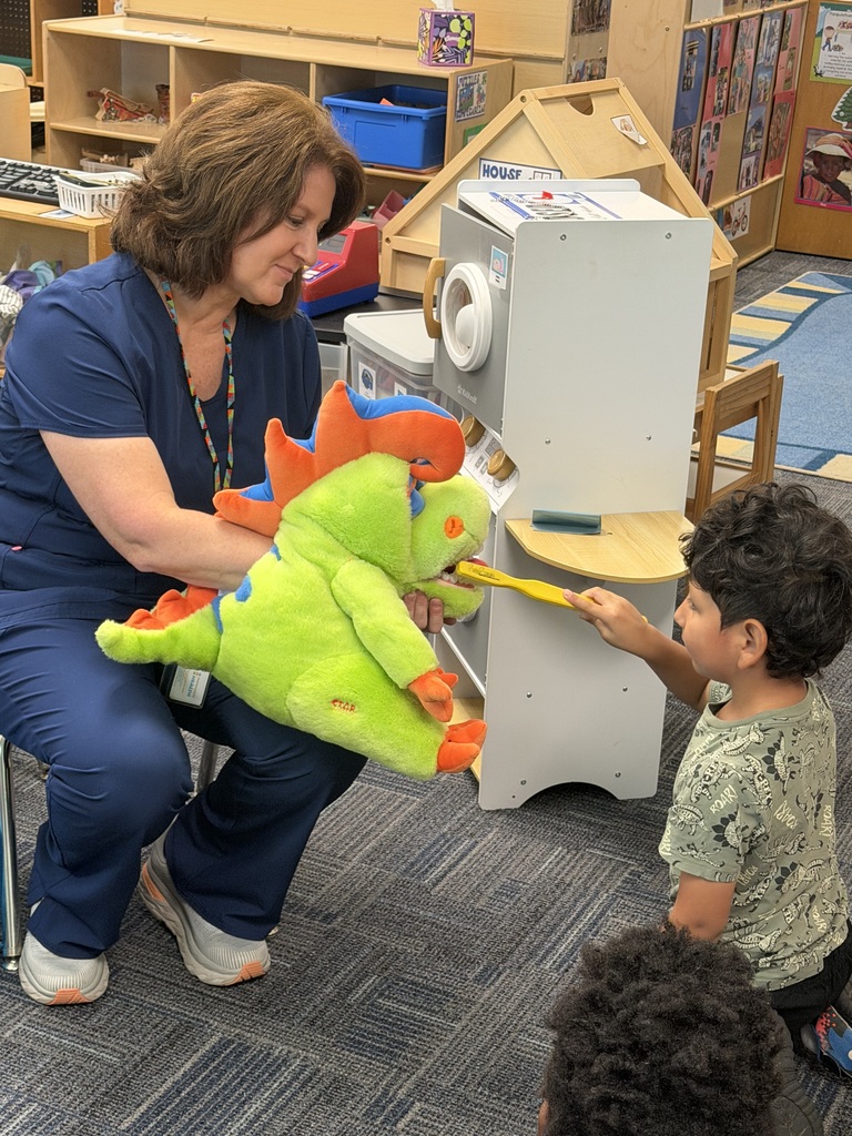 Pre-K students learn the importance of dental hygiene.