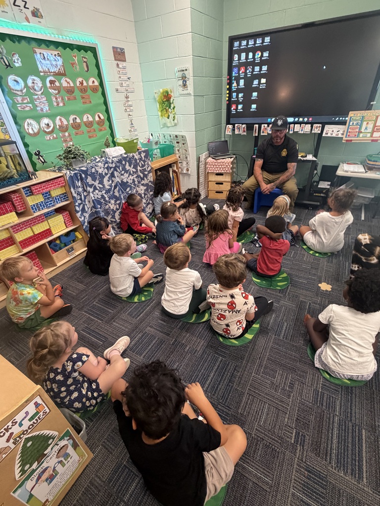 Our school resource officer visited pre-k.