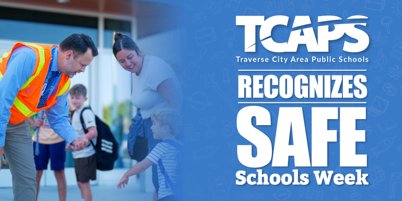 School staff greets students as TCAPS recognizes Safe Schools Week.