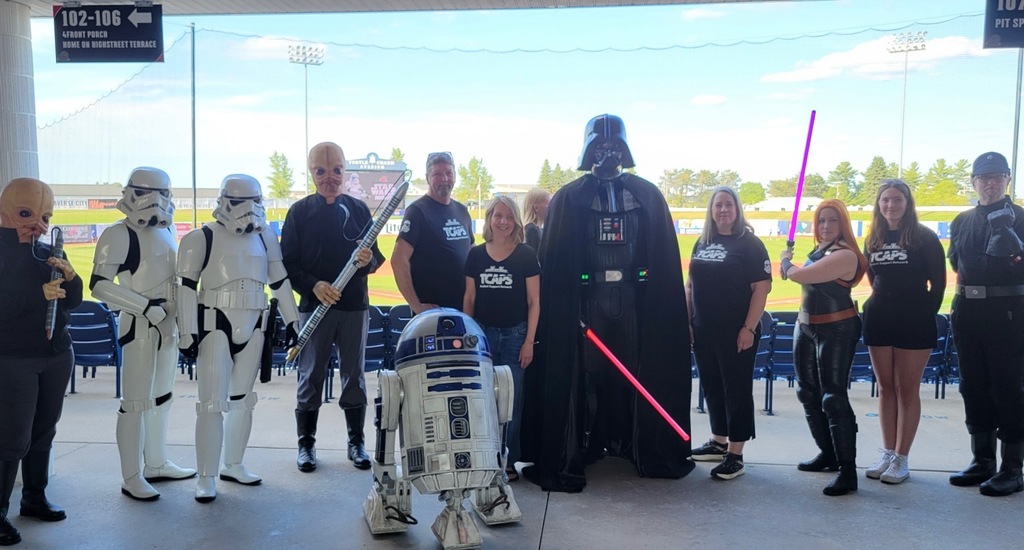 The TCAPS Student Support Network at the Pit Spitters Star Wars Game.